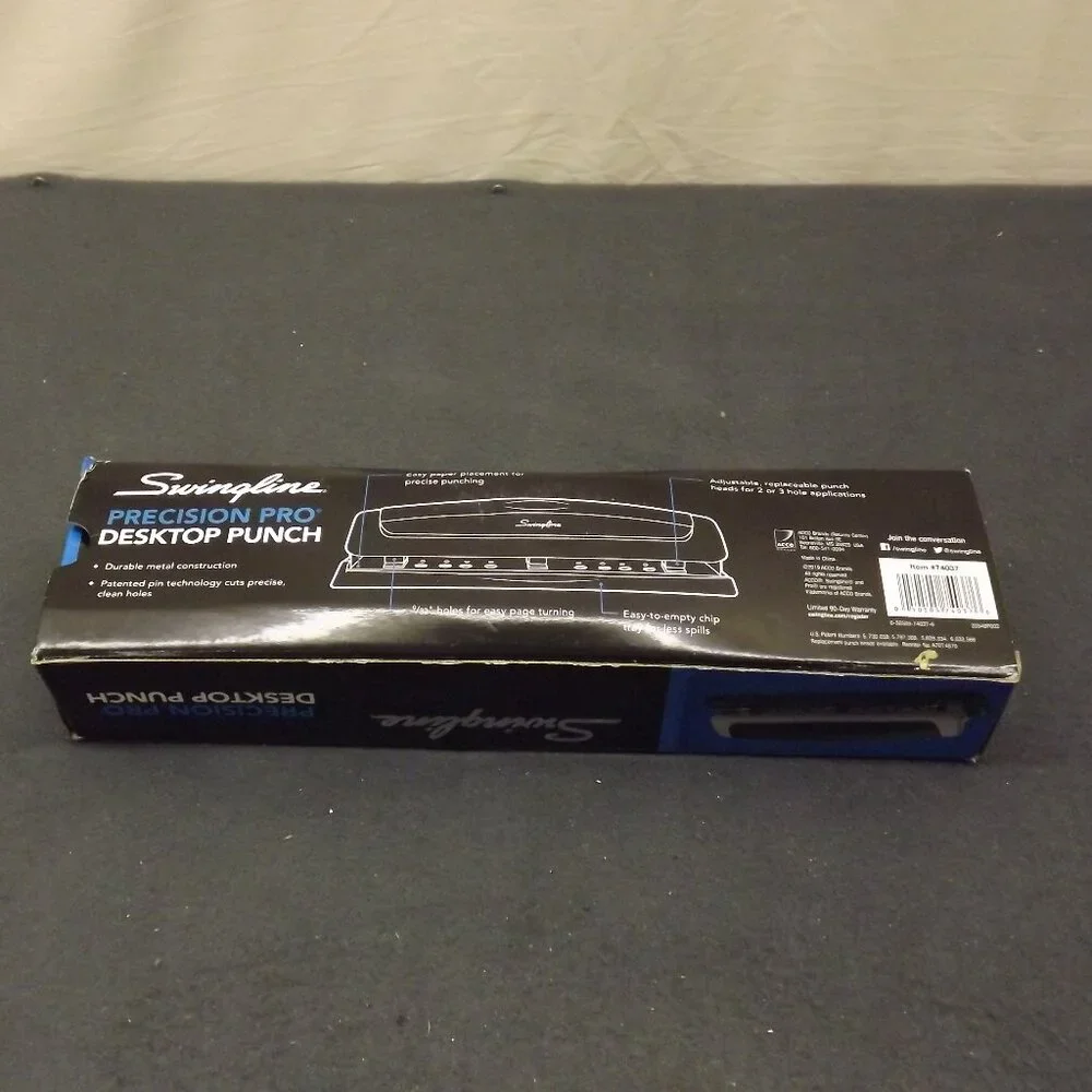Swingline Desktop Hole Punch Precision Pro 2-3 Holes Adjustable Centers 10 Sheet